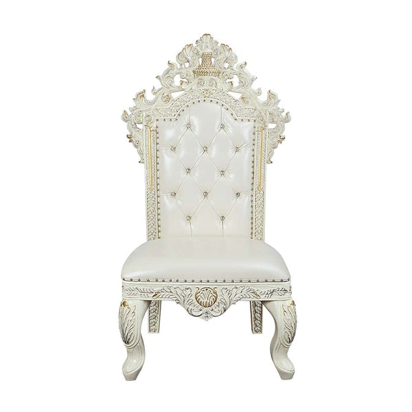 ACME Adara White PU & Antique White Finish Side Chair Model DN01230 - MONAVILLA