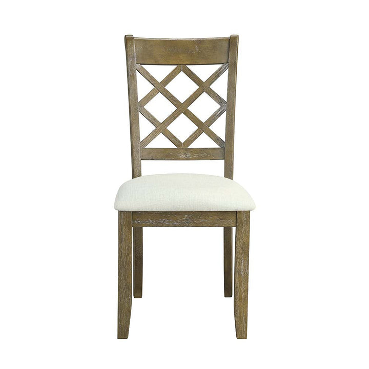 ACME Karsen Beige Linen & Rustic Oak Finish Karsen Side Chair (Set-2) Model DN01450 - MONAVILLA
