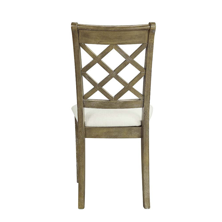 ACME Karsen Beige Linen & Rustic Oak Finish Karsen Side Chair (Set-2) Model DN01450 - MONAVILLA