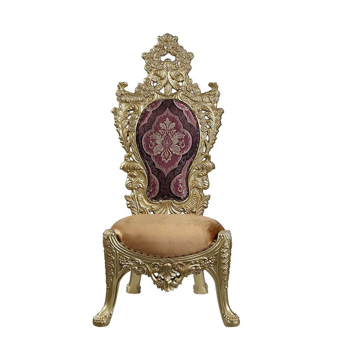 ACME Bernadette Pattern Fabric & Gold Finish Bernadette Side Chair (Set-2) Model DN01471 - MONAVILLA