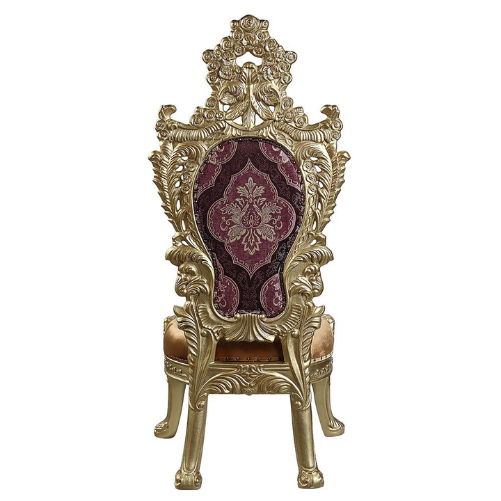 ACME Bernadette Pattern Fabric & Gold Finish Bernadette Side Chair (Set-2) Model DN01471 - MONAVILLA
