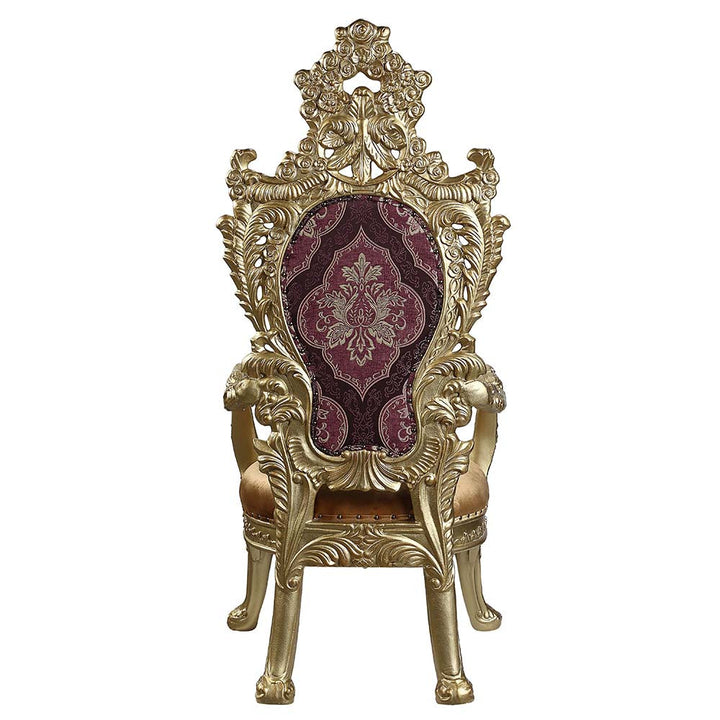 ACME Bernadette Pattern Fabric & Gold Finish Bernadette Arm Chair (Set-2) Model DN01472 - MONAVILLA
