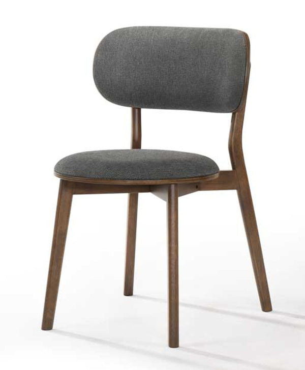 Modrest Donald Modern Dark Grey & Walnut Dining Chair (Set of 2) - MONAVILLA