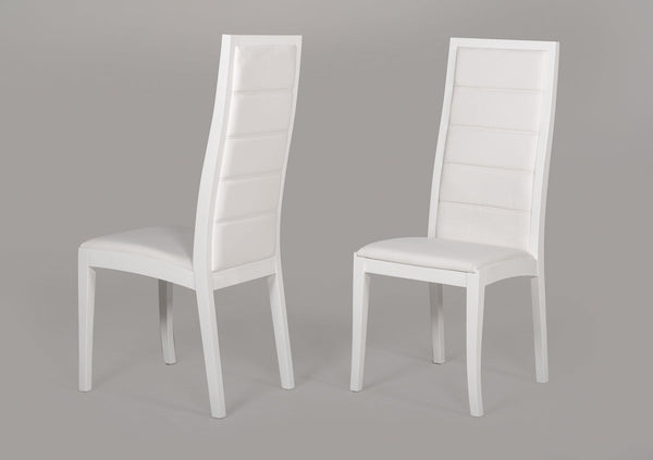 Donna Contemporary White Leatherette Dining Chair (Set of 2) - MONAVILLA