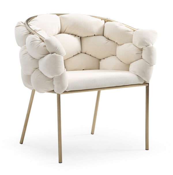 Modrest Debra Modern White Fabric Dining Chair - MONAVILLA