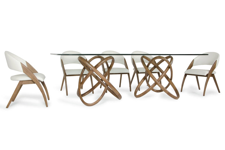 Modrest Mason Modern Glass & Walnut Dining Table - MONAVILLA