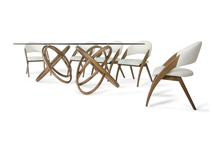 Modrest Mason Modern Glass & Walnut Dining Table - MONAVILLA
