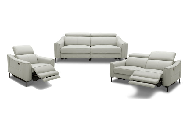 Divani Casa Eden Modern Grey Leather Sofa Set - MONAVILLA