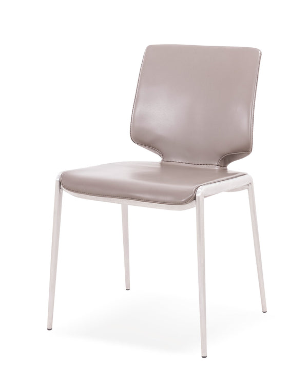 Modrest Eileen Modern Dark Grey Eco Leather Dining Chair (Set of 2) - MONAVILLA