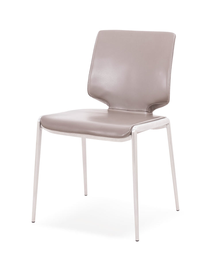 Modrest Eileen Modern Dark Grey Eco Leather Dining Chair (Set of 2) - MONAVILLA