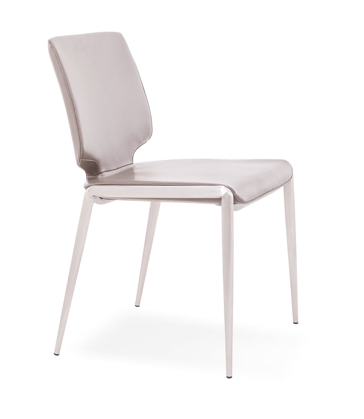 Modrest Eileen Modern Dark Grey Eco Leather Dining Chair (Set of 2) - MONAVILLA
