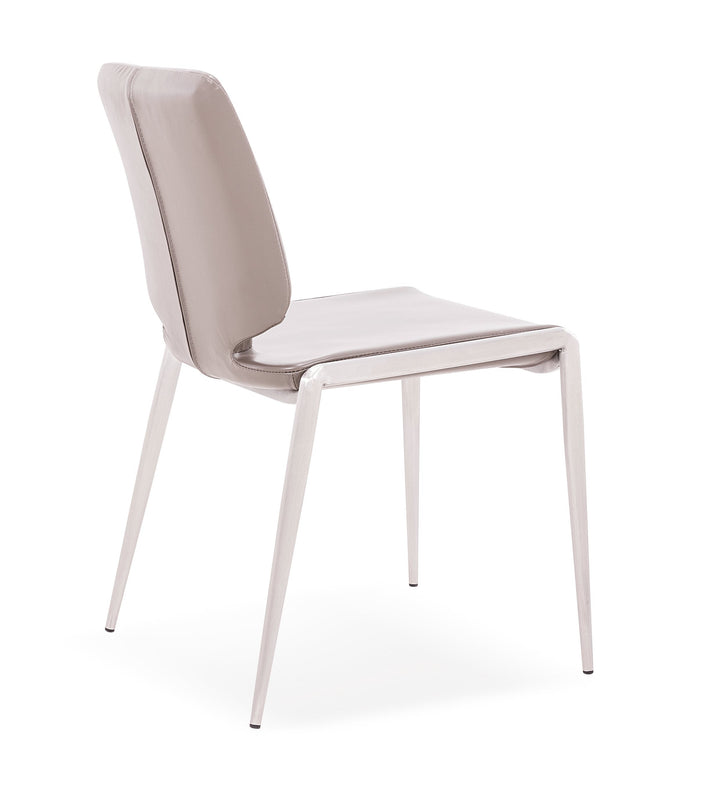 Modrest Eileen Modern Dark Grey Eco Leather Dining Chair (Set of 2) - MONAVILLA