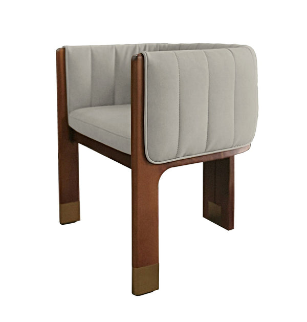 Modrest Elati Tan Vegan Leather Dining Chair - MONAVILLA