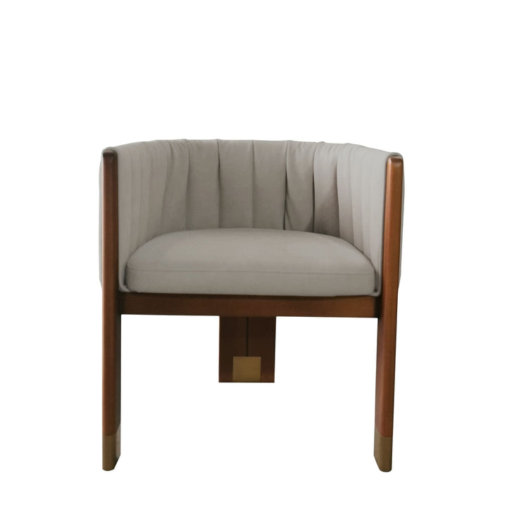 Modrest Elati Tan Vegan Leather Dining Chair - MONAVILLA