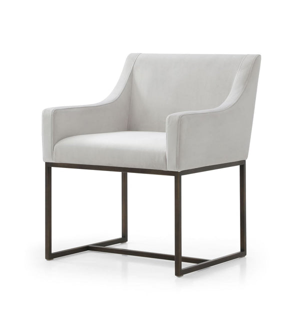 Modrest Elijah Modern Beige & Copper Antique Brass Dining Chair - MONAVILLA