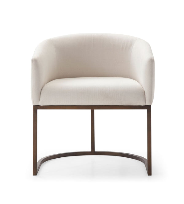 Modrest Elisa Modern Beige Velvet & Brass Dining Chair - MONAVILLA