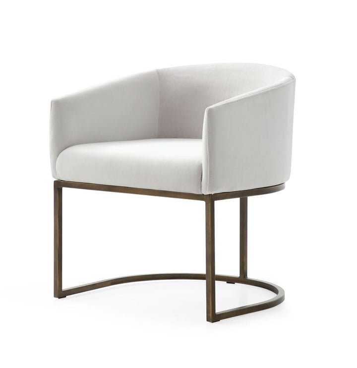 Modrest Elisa Modern Off White & Brass Dining Chair - MONAVILLA
