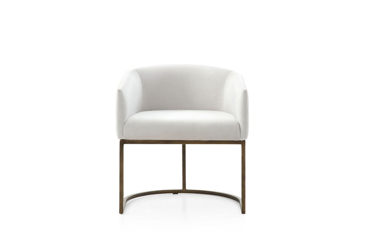 Modrest Elisa Modern Off White & Brass Dining Chair - MONAVILLA