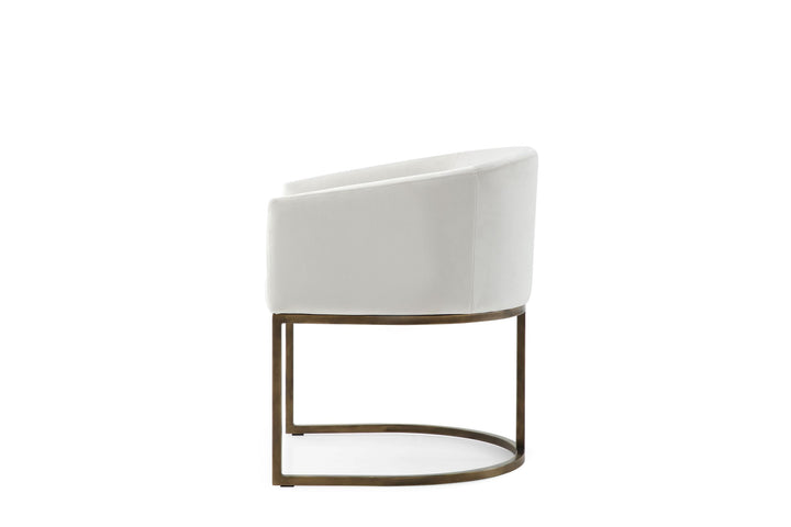Modrest Elisa Modern Off White & Brass Dining Chair - MONAVILLA