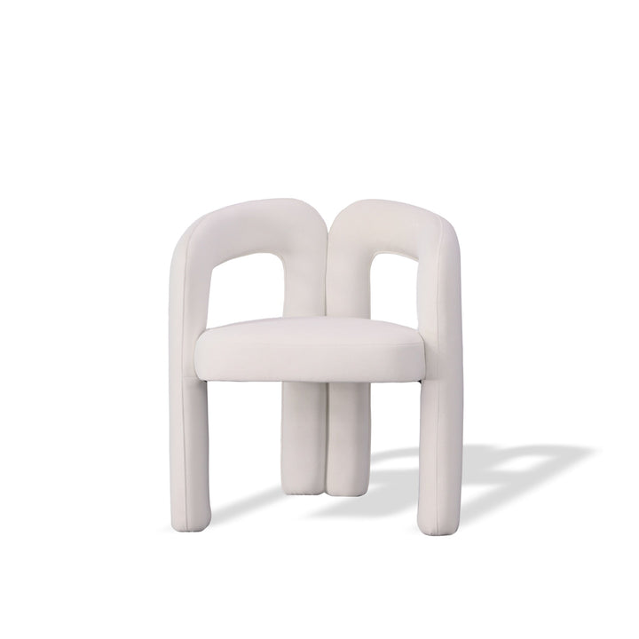 Modrest Ellen Glam White Velvet Dining Chair - MONAVILLA