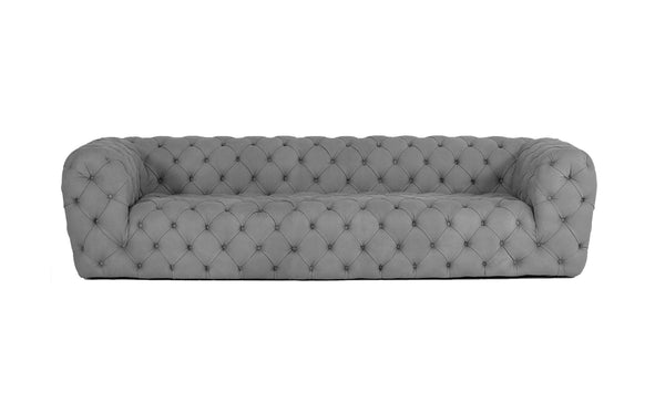 Coronelli Collezioni Ellington Italian Grey Nubuck Leather 3 Seater Sofa - MONAVILLA
