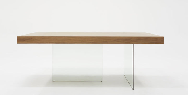 Modrest Encino Modern Walnut & Glass Dining Table - MONAVILLA