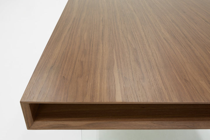 Modrest Encino Modern Walnut & Glass Dining Table - MONAVILLA