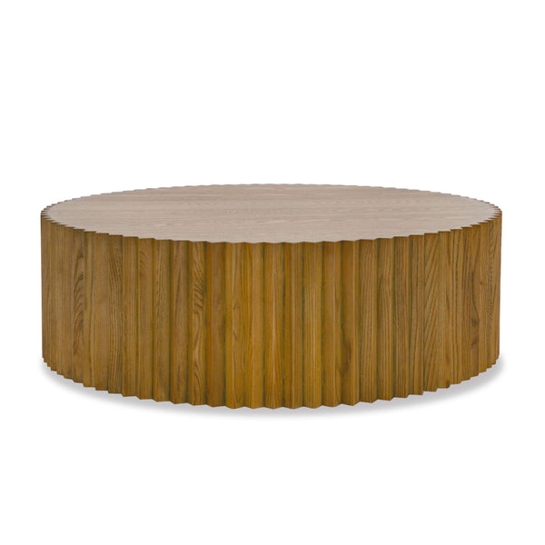 Modrest Espana Modern Walnut Round Coffee Table - MONAVILLA