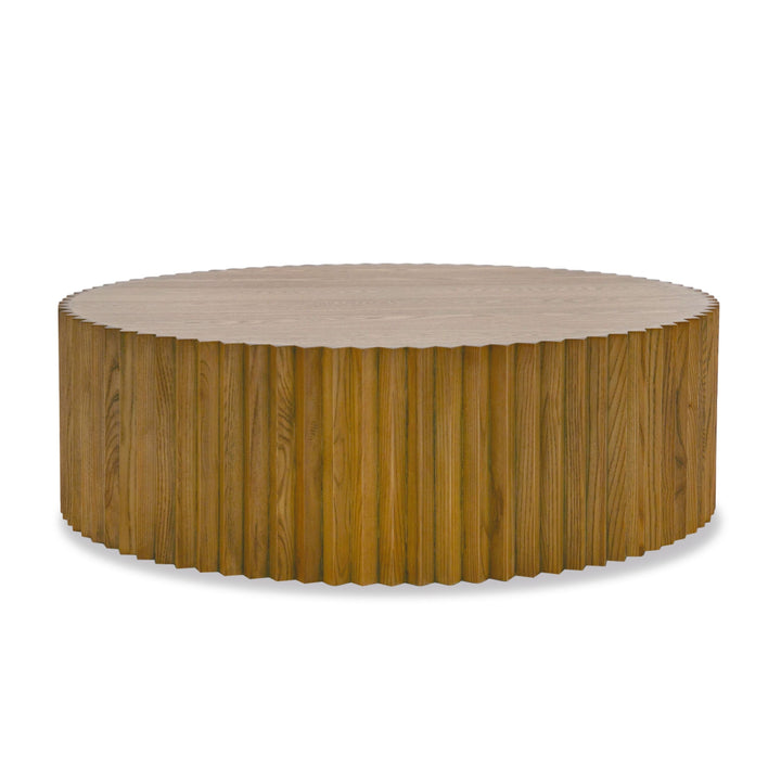 Modrest Espana Modern Walnut Round Coffee Table - MONAVILLA