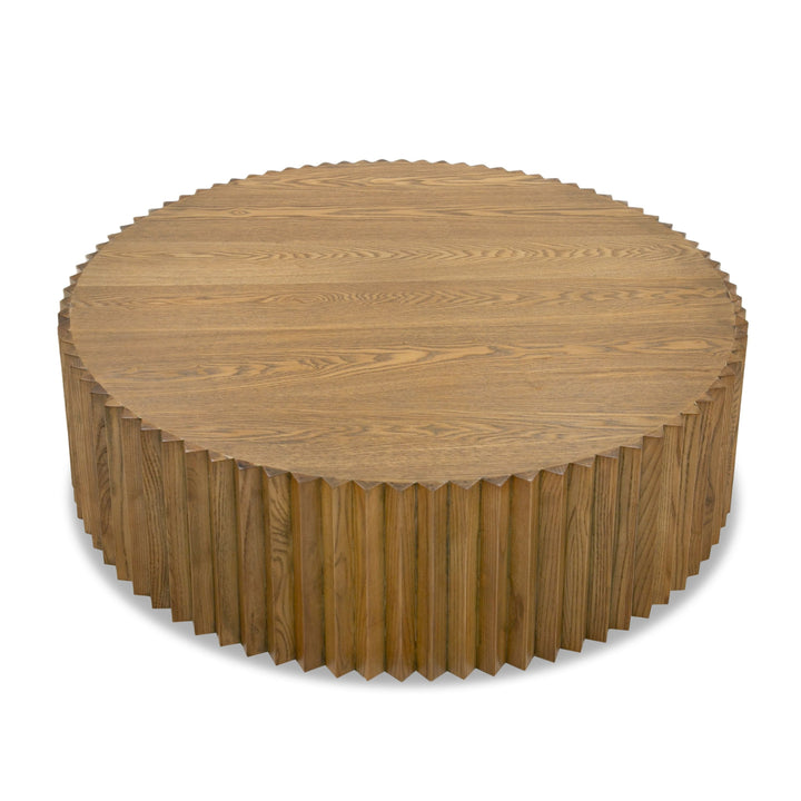 Modrest Espana Modern Walnut Round Coffee Table - MONAVILLA