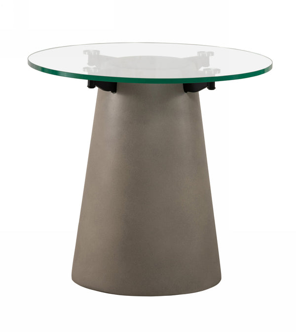 Nova Domus Essex Contemporary Concrete, Metal and Glass End Table - MONAVILLA