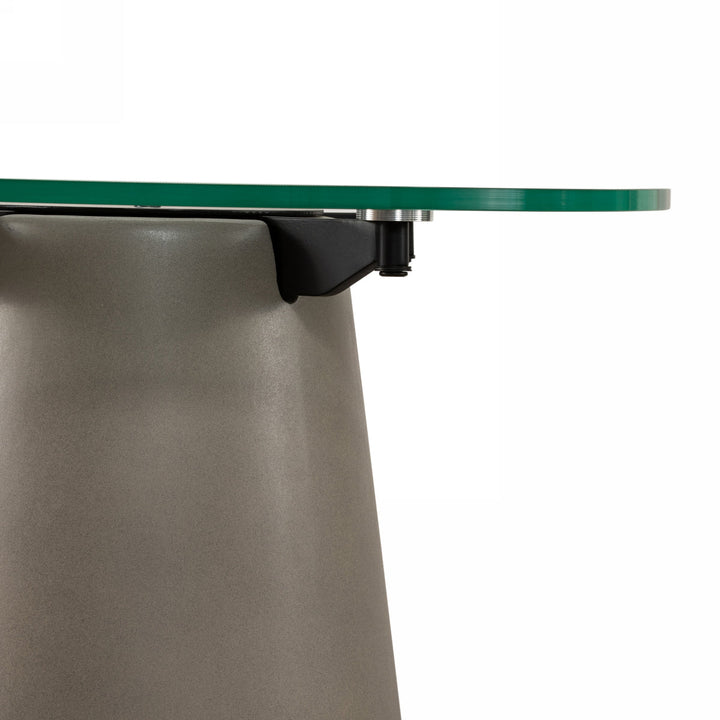 Nova Domus Essex Contemporary Concrete, Metal and Glass End Table - MONAVILLA