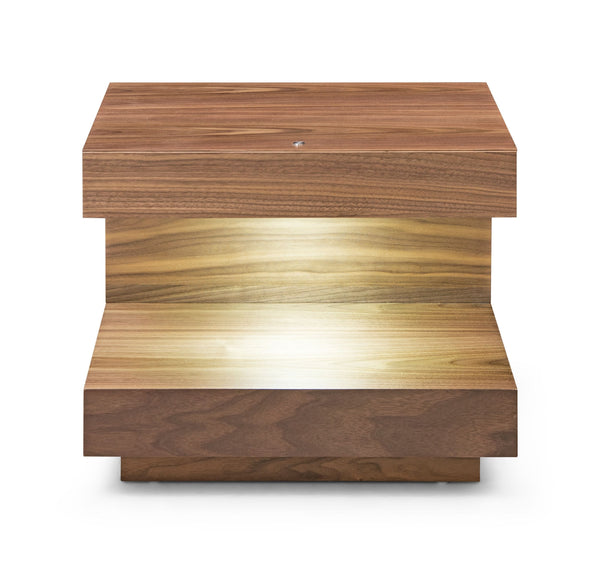 Modrest Esso Contemporary Walnut End Table - MONAVILLA
