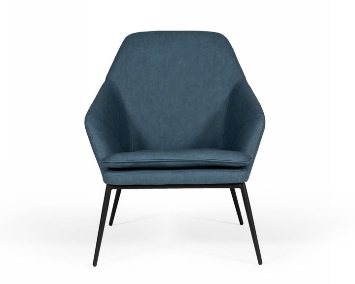 Modrest Esteban Industrial Blue Eco Leather Accent Chair - MONAVILLA