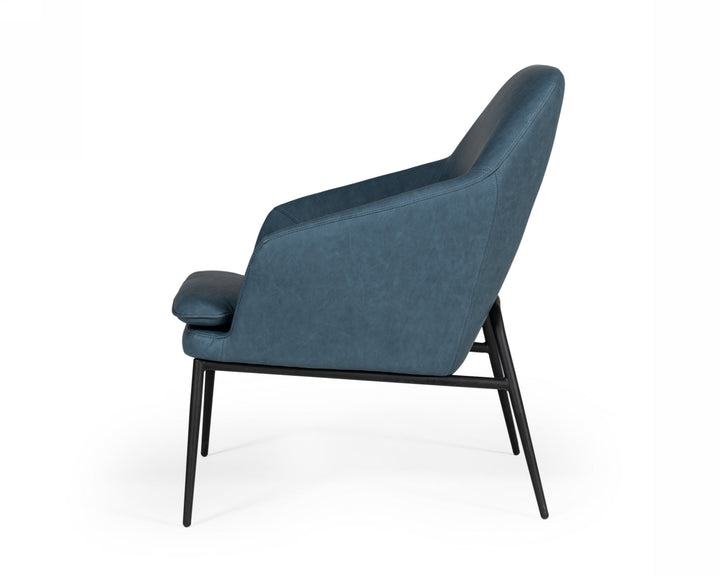 Modrest Esteban Industrial Blue Eco Leather Accent Chair - MONAVILLA