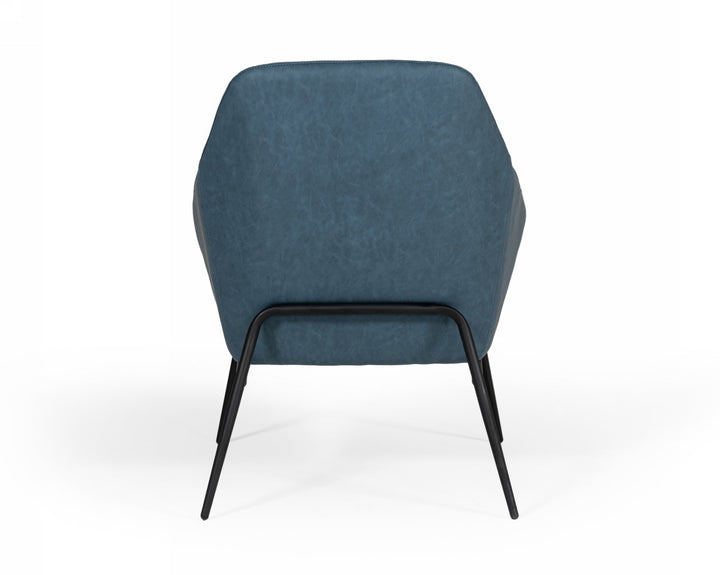Modrest Esteban Industrial Blue Eco Leather Accent Chair - MONAVILLA