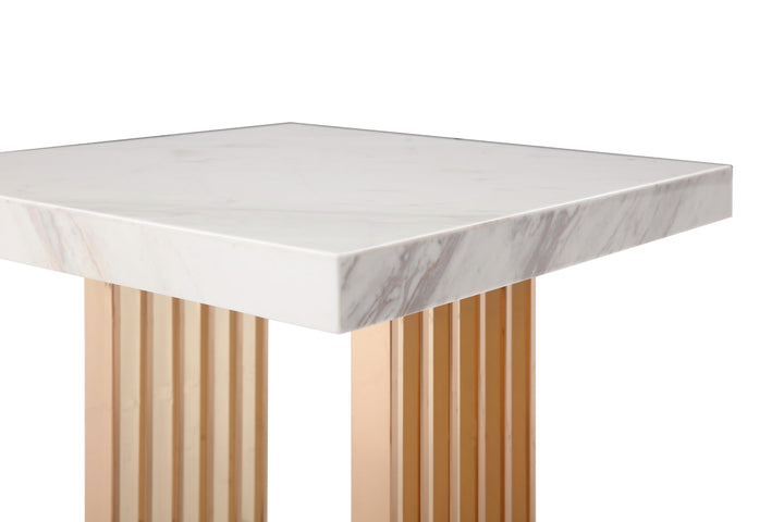 Modrest Kingsley Modern Marble & Rosegold End Table - MONAVILLA
