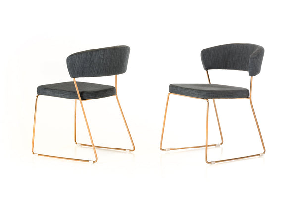 Ashland Modern Grey & Rosegold Dining Chair (Set of 2) - MONAVILLA