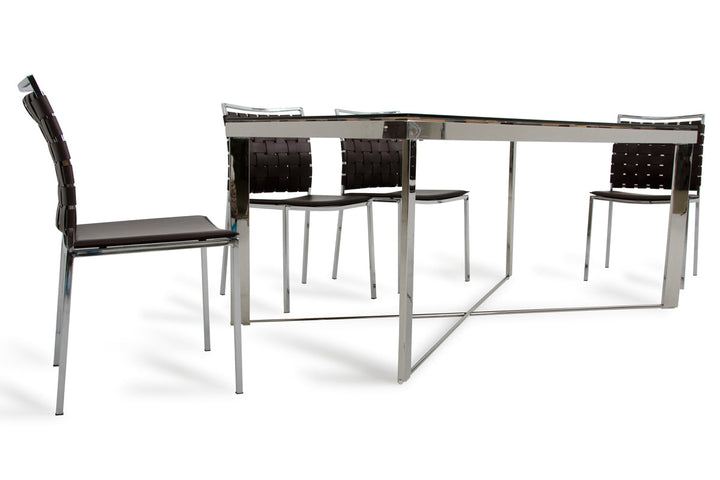 Modrest Santiago Modern Rectangular Wood Mosaic Dining Table - MONAVILLA