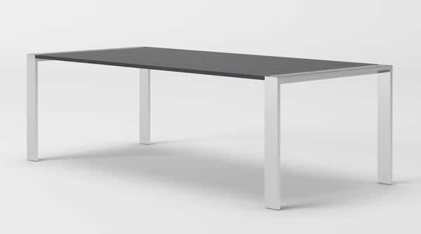 Modrest Fauna Modern Elm Grey & Stainless Steel Chrome Dining Table - MONAVILLA