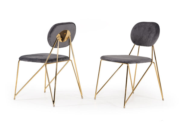 Modrest Carol Modern Grey Fabric Dining Chair (Set of 2) - MONAVILLA