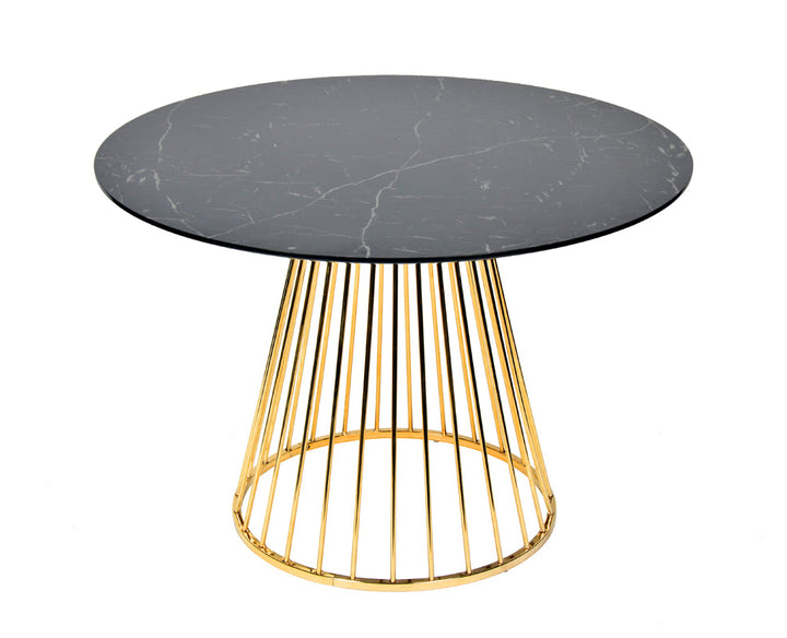 Modrest Holly Modern Black & Gold Round Dining Table - MONAVILLA