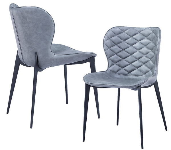 Modrest Felicia Modern Grey & Black Dining Chair (Set of 2) - MONAVILLA