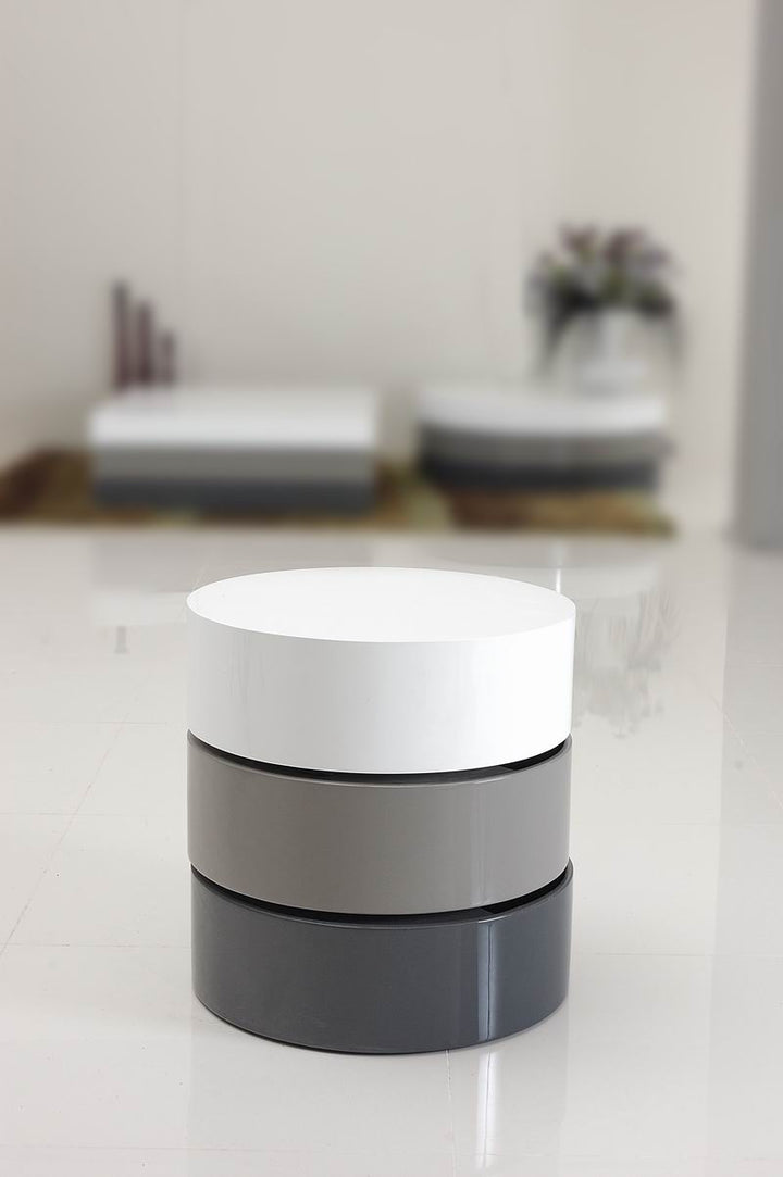 Modrest Trio 1 Lacquer 3 Tone Round End Table - MONAVILLA