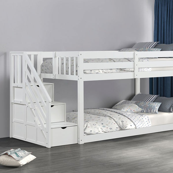 Furniture of America Jojo White Bunk Bed Model FM-BK1100WH-BED