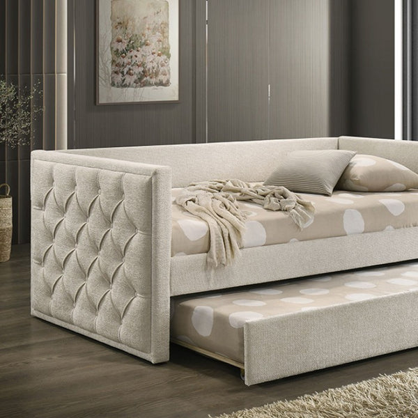 Furniture of America Renzi Beige Twin Daybed w/ Trundle Model FM1202BG-BED