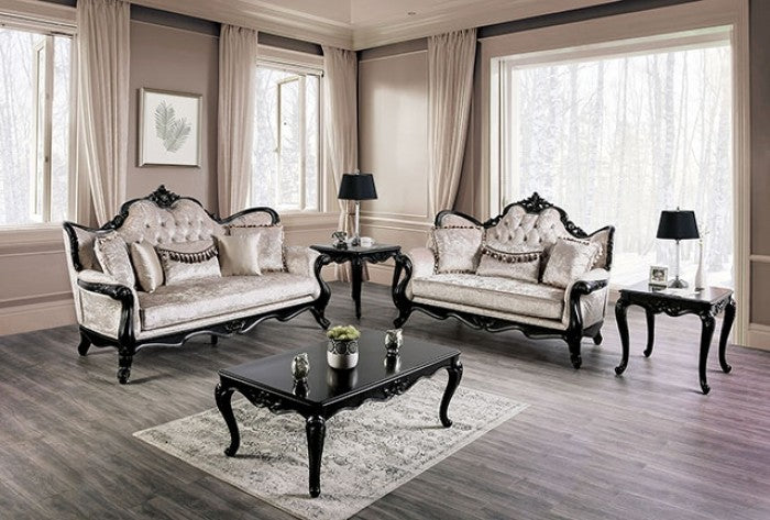Furniture Of America Acapulco Traditional Black Off-White Chair Model FM65001ES-CH - MONAVILLA