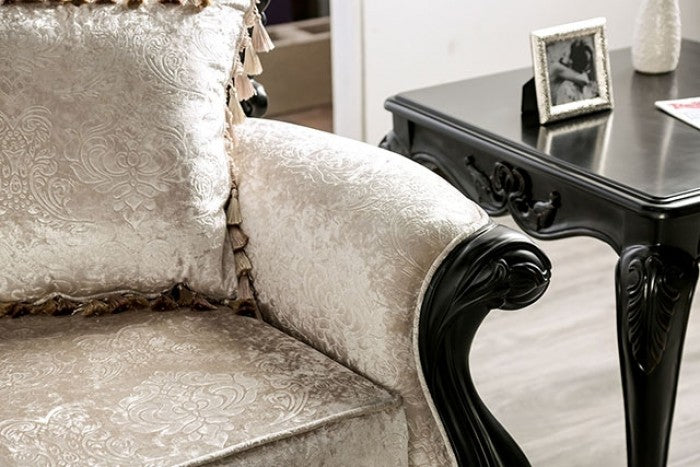Furniture Of America Acapulco Traditional Black Off-White Chair Model FM65001ES-CH - MONAVILLA