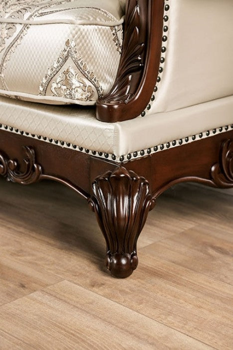 Furniture Of America Veracruz Traditional Dark Cherry/Beige Chair Model FM65002BG-CH - MONAVILLA
