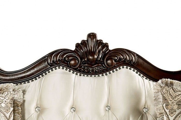 Furniture Of America Veracruz Traditional Dark Cherry/Beige Chair Model FM65002BG-CH - MONAVILLA